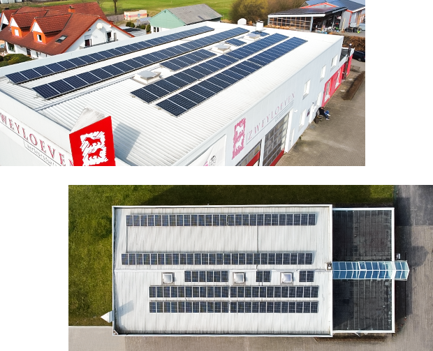 Nachhaltigkeit – Photovoltaikanlage – Zweyloeven Werbeproduktion GmbH